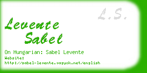 levente sabel business card